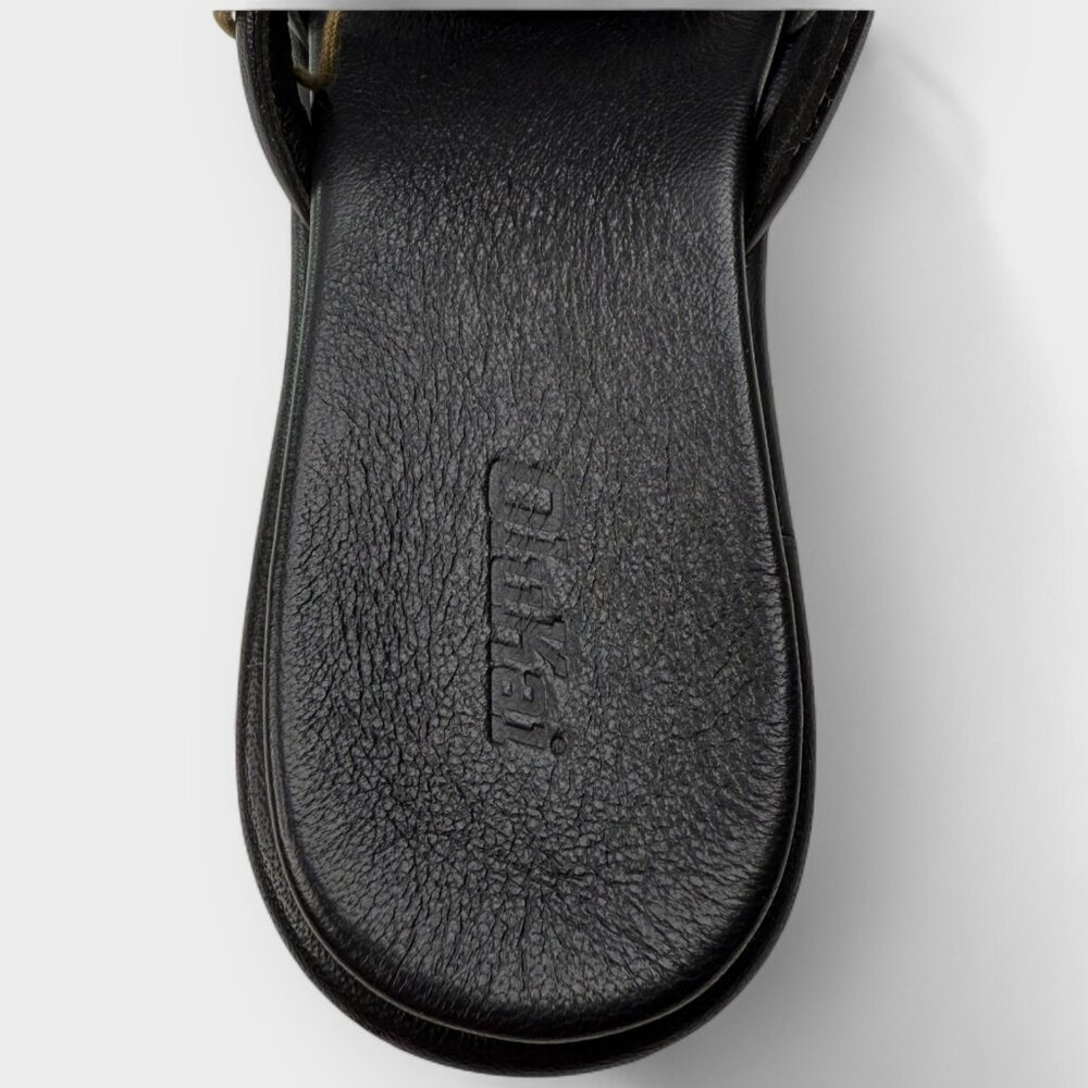 OluKai Tiare Slide Women’s Leather Sandals Black/Black Sz 7 NWT No Box - Picture 9 of 10